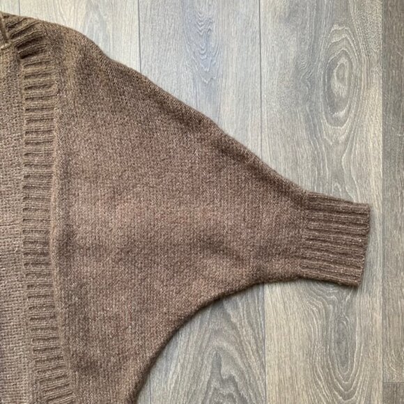 Olive & Oak Cardigan Sweater Cocoon Dolman Sleeve Open front Knit Buttons Brown - Picture 12 of 15